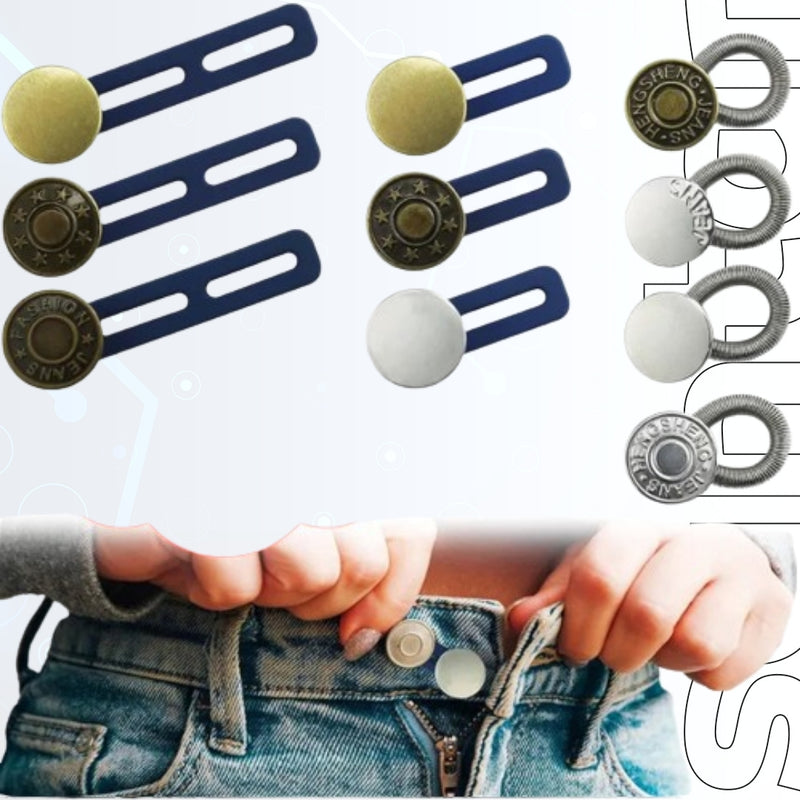 Adjustable Metal Button Extenders for Pants and Jeans - 10/5/1PC Retractable Waistband Expanders, No Sewing Needed