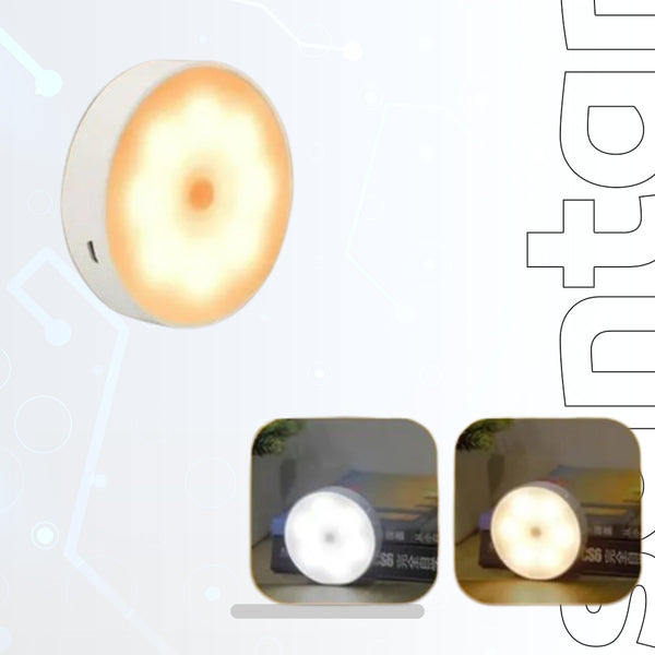 PIR Motion Sensor LED Night Light - USB Rechargeable Lamp for Kitchen Cabinet, Wardrobe, Staircase, and Closet