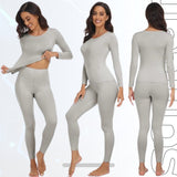 Women's Thermal Underwear Set - Fleece Lined, Soft, Top and Bottom, 2-Piece