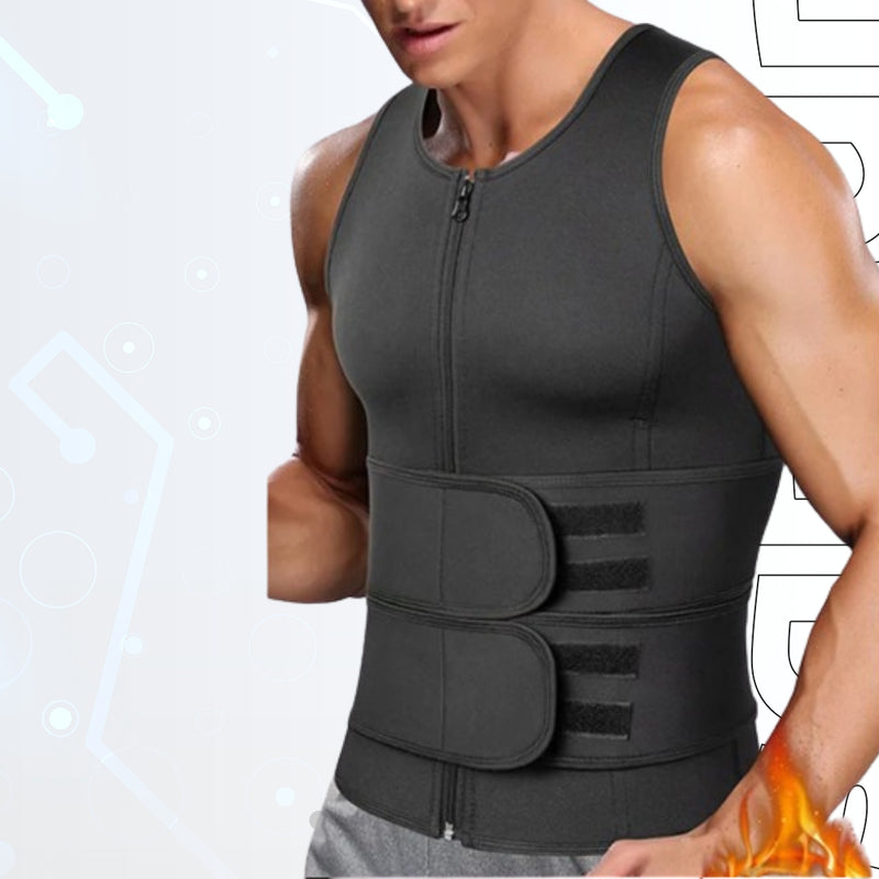 Men's Waist Trainer - Double Vest for Sweat and Abdomen Slimming