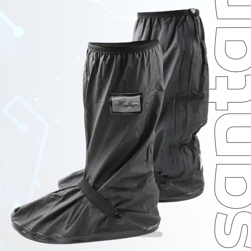 Reusable rain cover for motorcycle shoes