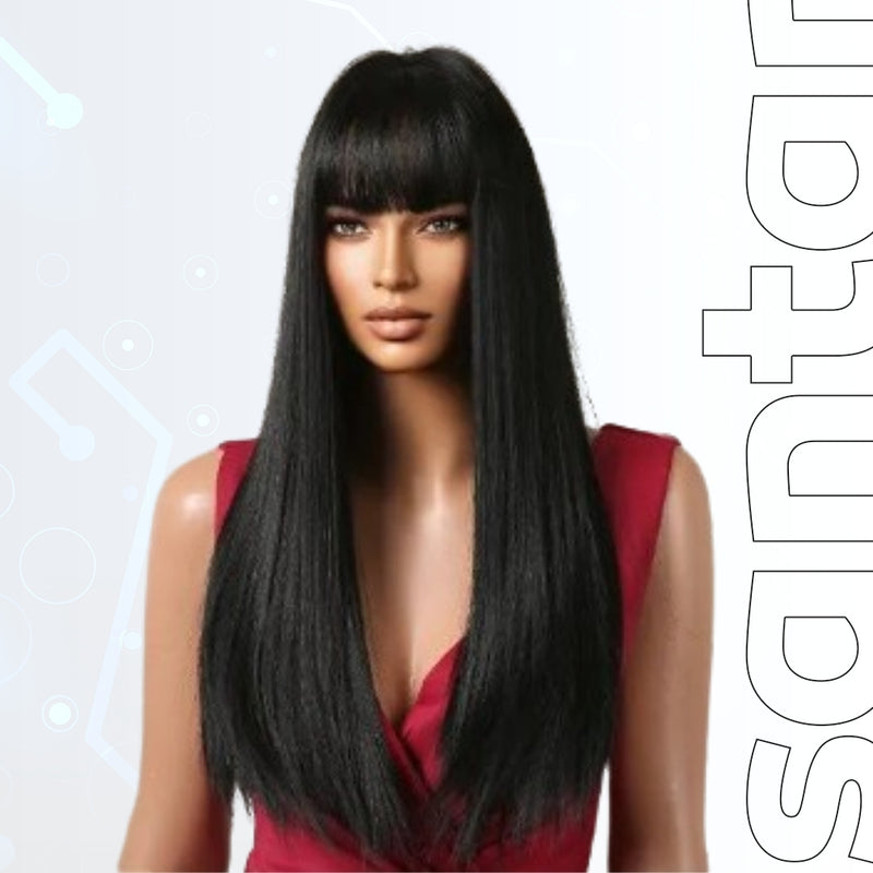 Black Synthetic Wigs for Women, Daily Wear and Cosplay, Heat Resistant