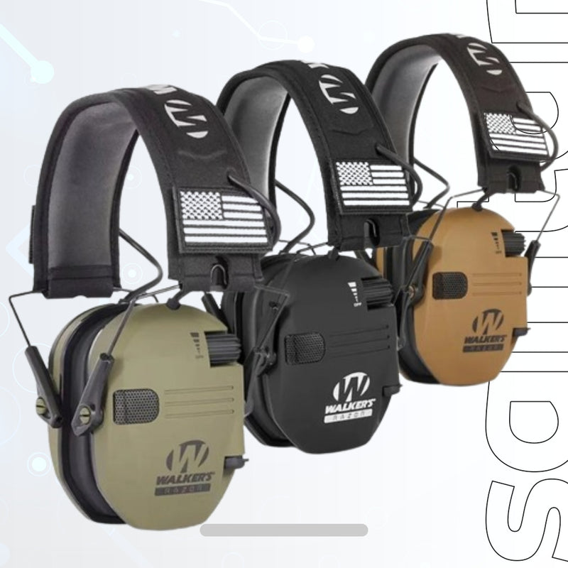 Walker's Razor Slim Electronic Earmuffs - Adjustable Hearing Protection for Shooting & Hunting