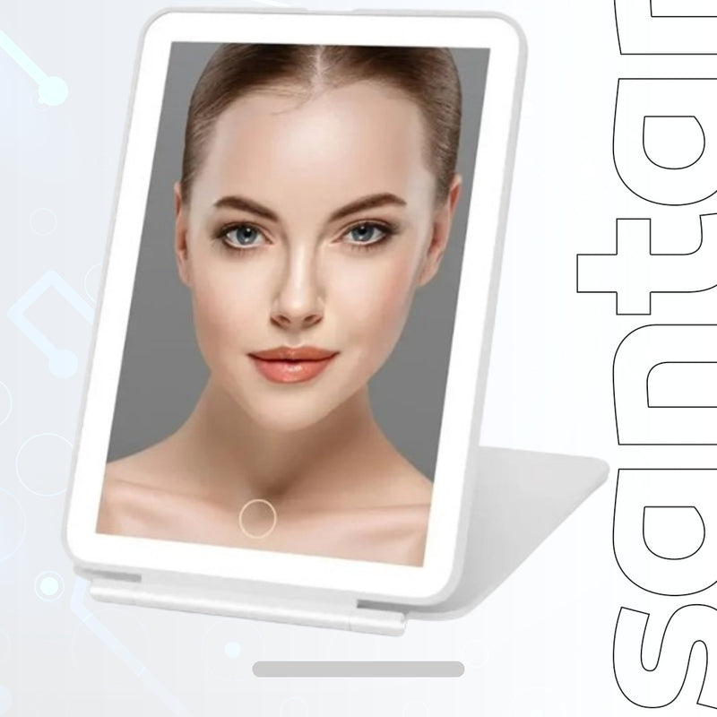 Foldable Touch Screen LED Makeup Mirror