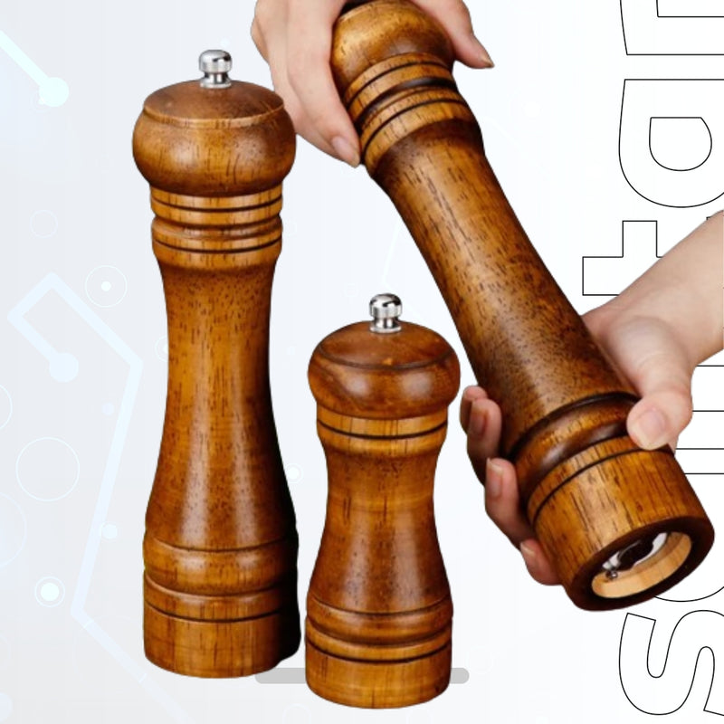 Solid Wood Pepper Mill with Ceramic Grinder