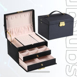 Three Layer Multifunctional Leather Drawer - Jewelry Box