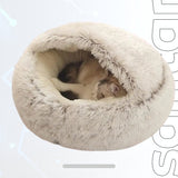 Soft Plush Pet Bed with Round Cover