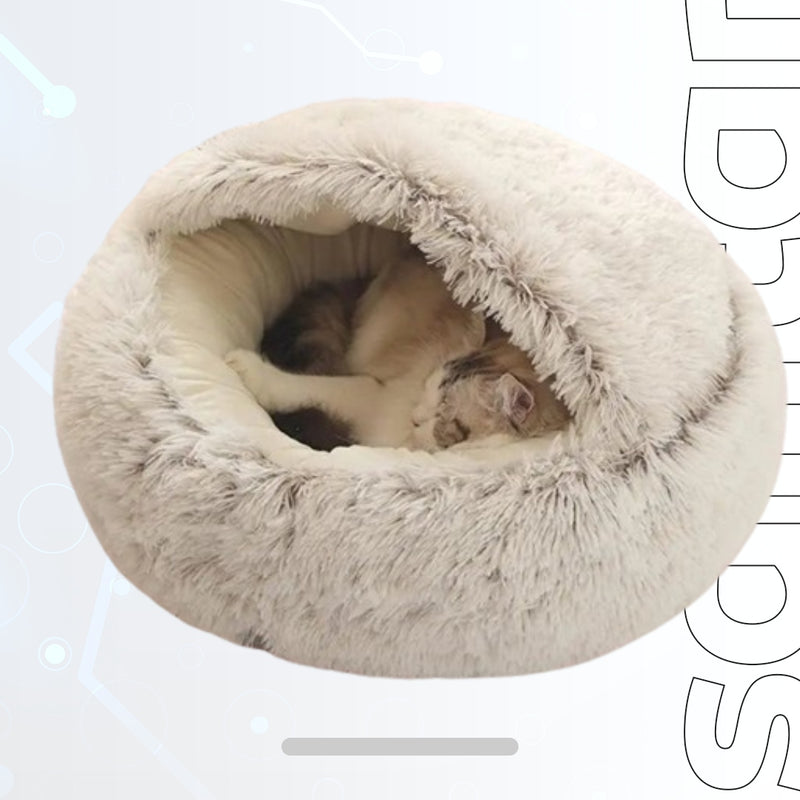 Soft Plush Pet Bed with Round Cover