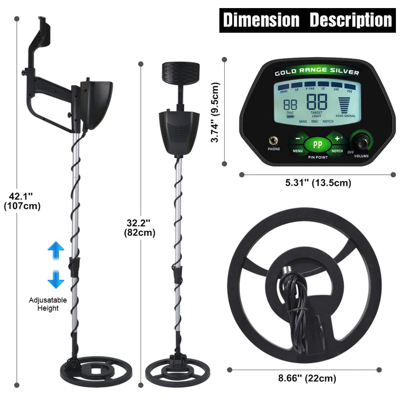 High Accuracy MD-4090 Professional Underground Metal Detector with LCD Display and Memory Function