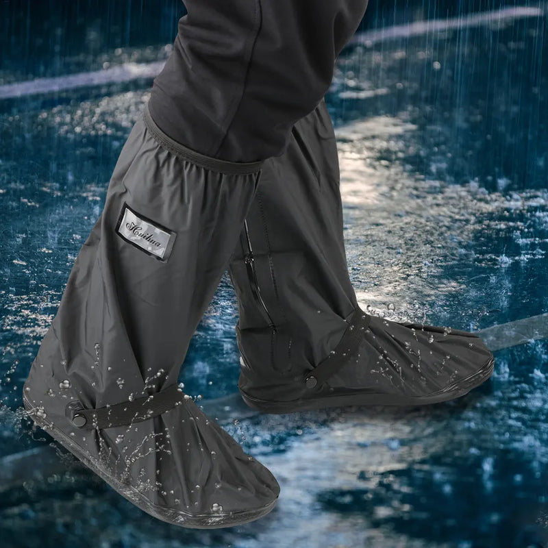 Reusable rain cover for motorcycle shoes