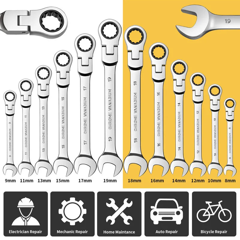 Flexible Head Ratchet Wrench