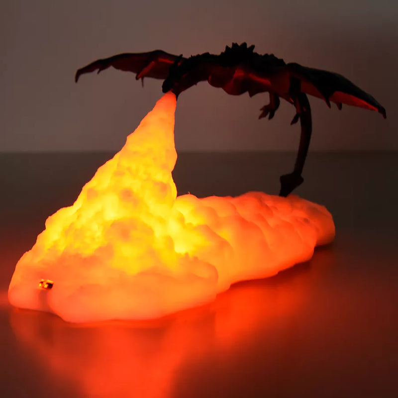 3D Ice/Fire Dragon LED Bedroom Decor - Rechargeable