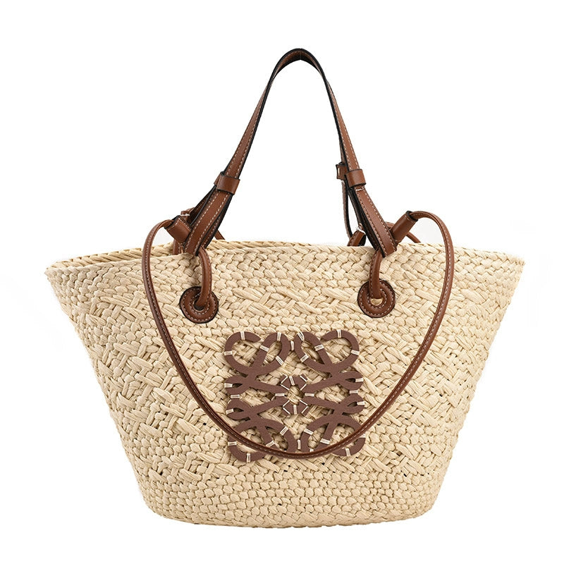 Retro Luojia Holiday Shoulder Straw Bag