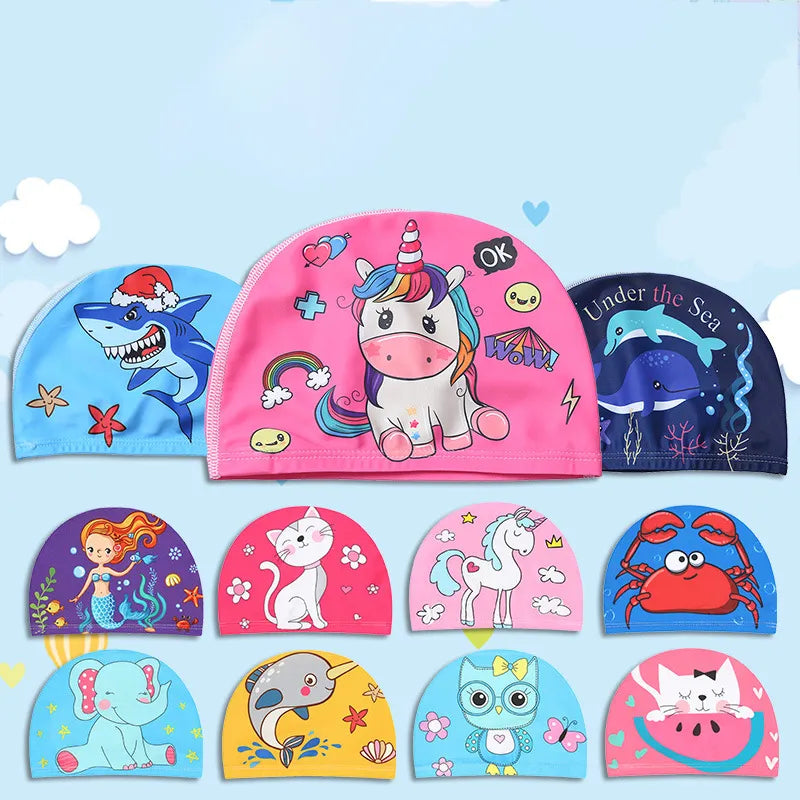 Cartoon children's swimming cap