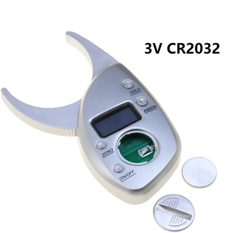 Body fat calipers for measuring electronic fat percentage.