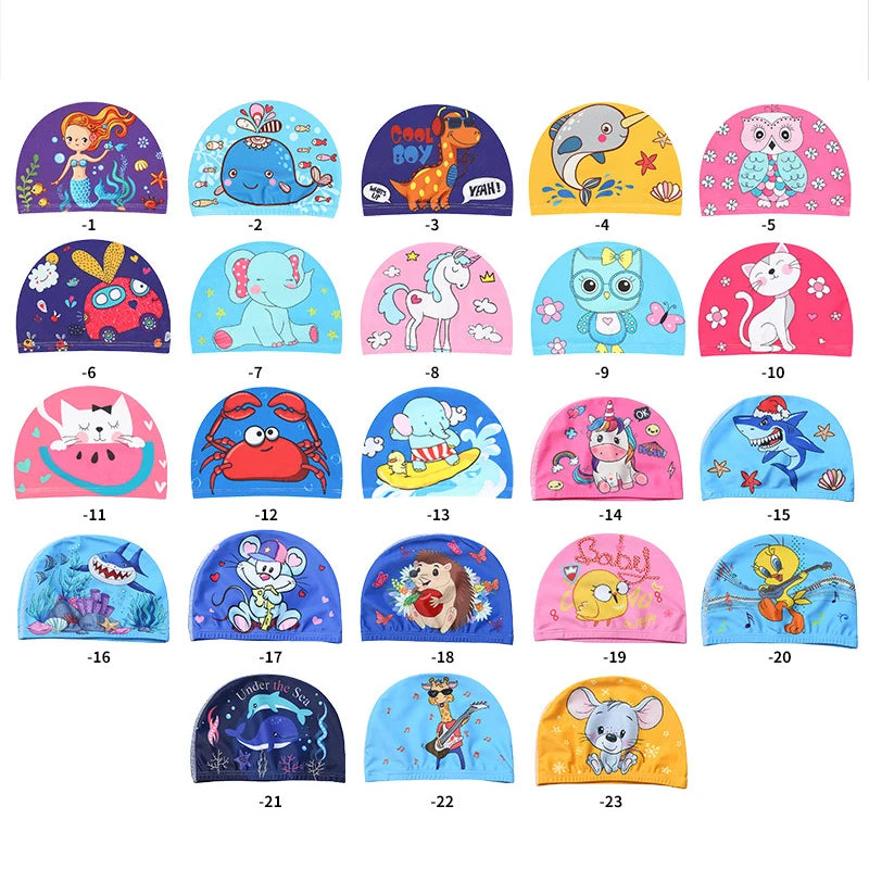 Cartoon children's swimming cap