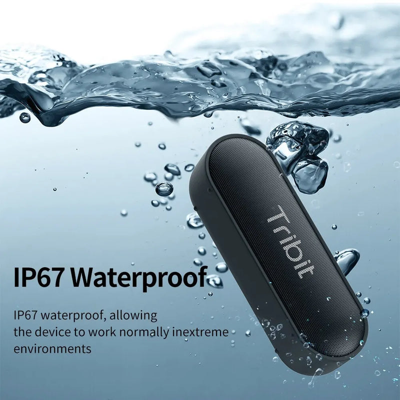 Tribit XSound Go Portable Bluetooth Speaker - IPX7 Waterproof, Better Bass, 24-Hour Playtime, Type-C & AUX