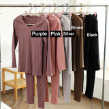 Warm Thermal Underwear Set for Women - Long Johns, Shaping Clothes, Middle Collar