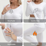 Women's Thermal Underwear Set - Fleece Lined, Soft, Top and Bottom, 2-Piece
