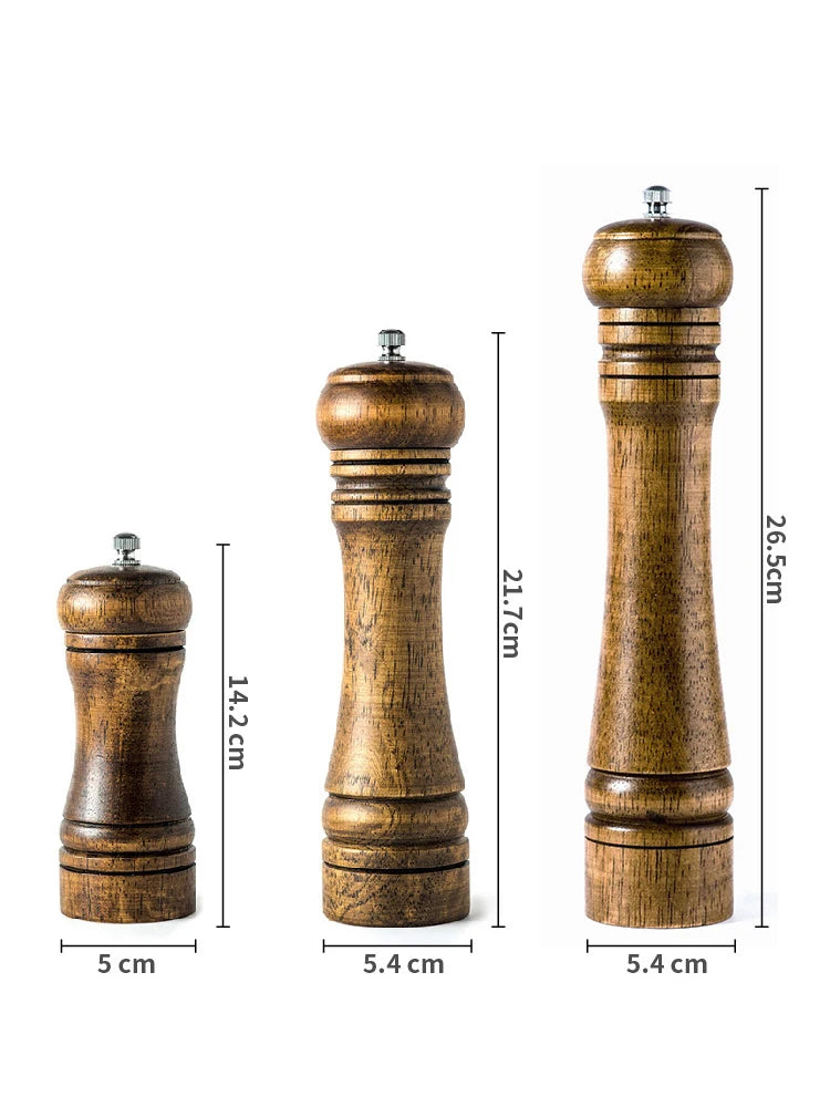 Solid Wood Pepper Mill with Ceramic Grinder