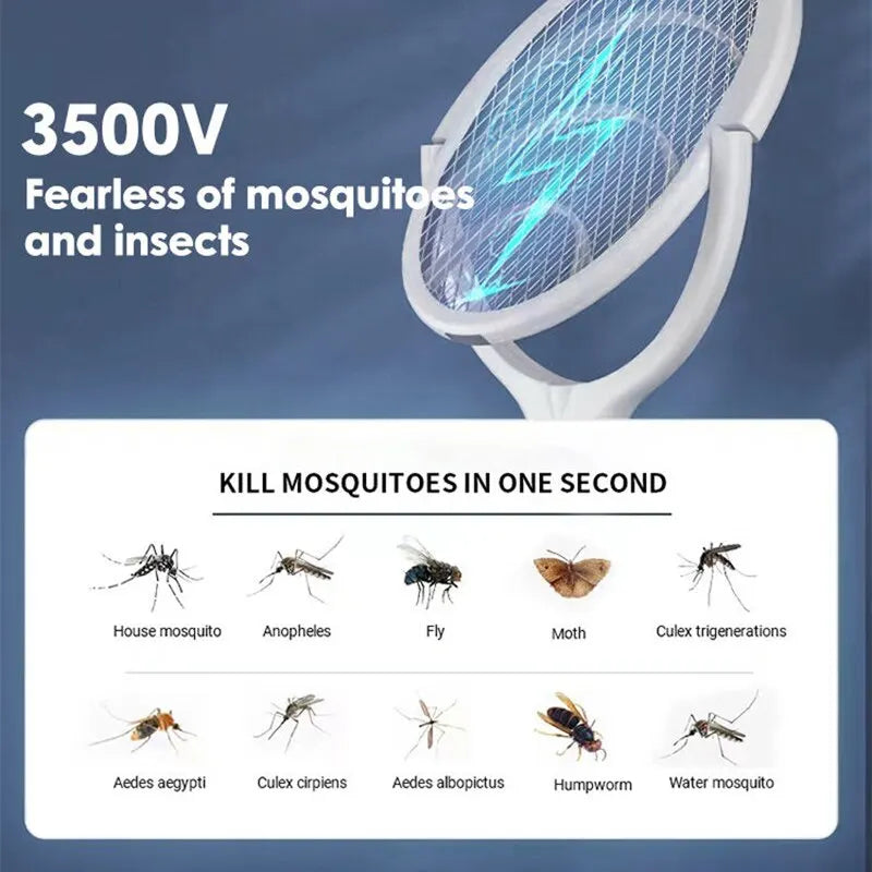 Fast Charging Fly Swatter Racket with Adjustable Lamp