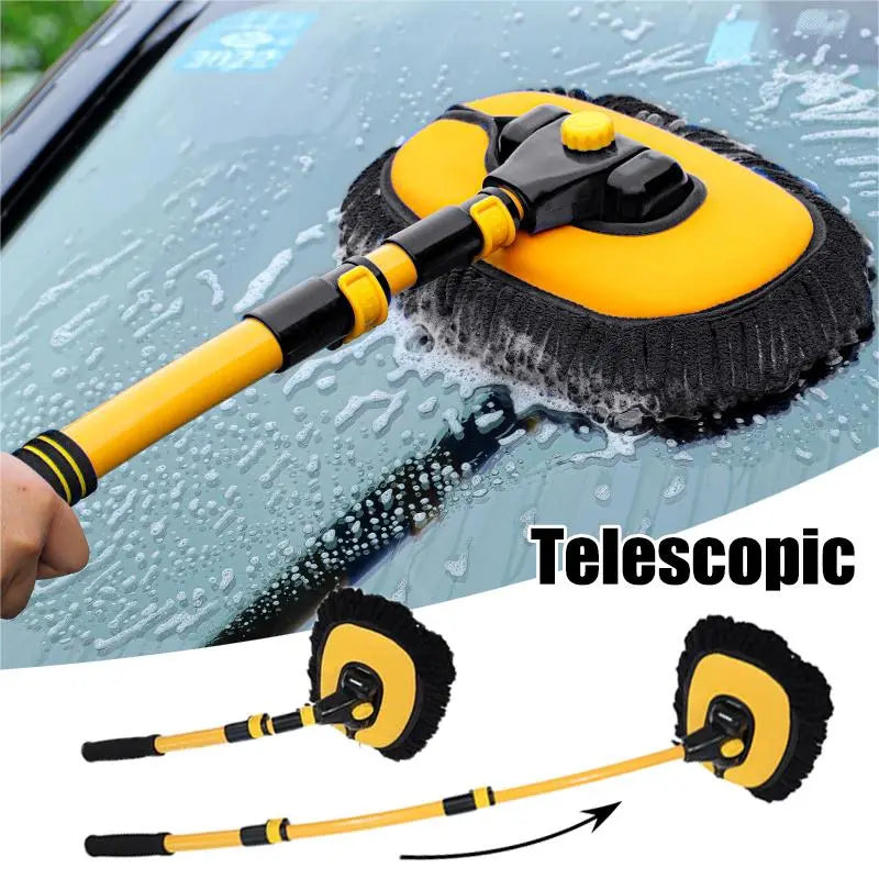 Telescopic car wash mop cleaning brush with long handle