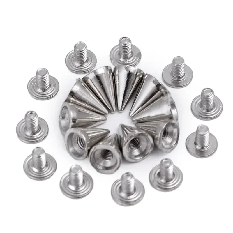 Punk Silver Rivet, Spiked Screws for Clothes and Shoes - Craft Accessories