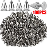 Punk Silver Rivet, Spiked Screws for Clothes and Shoes - Craft Accessories