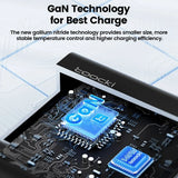 Toocki 140W GaN USB Charger - 5-in-1 Desktop Fast Charge with LED Display, USB Type-C for iPhone, Xiaomi, Smartphones, and Laptops