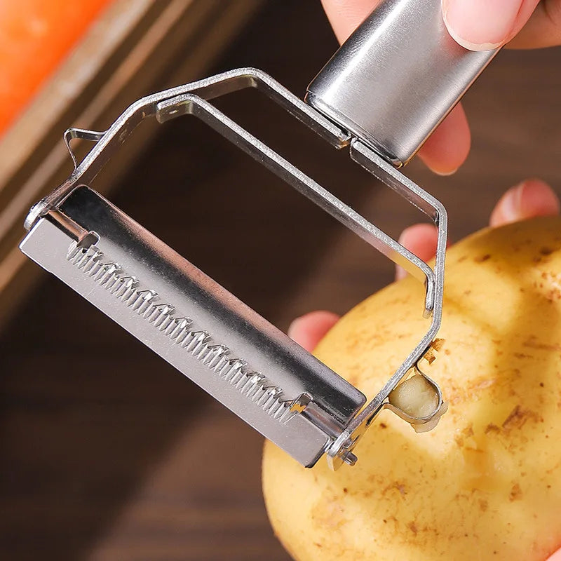 Stainless Steel Fruit and Vegetable Peeler - Multifunctional Grater for Melon, Potato, Carrot, Cucumber, and More