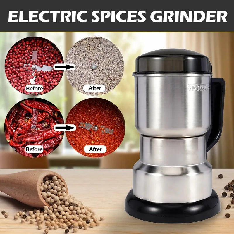 Power Electric Coffee Grinder - Multifunctional Kitchen Grinder for Cereal, Nuts, Beans, and Spices