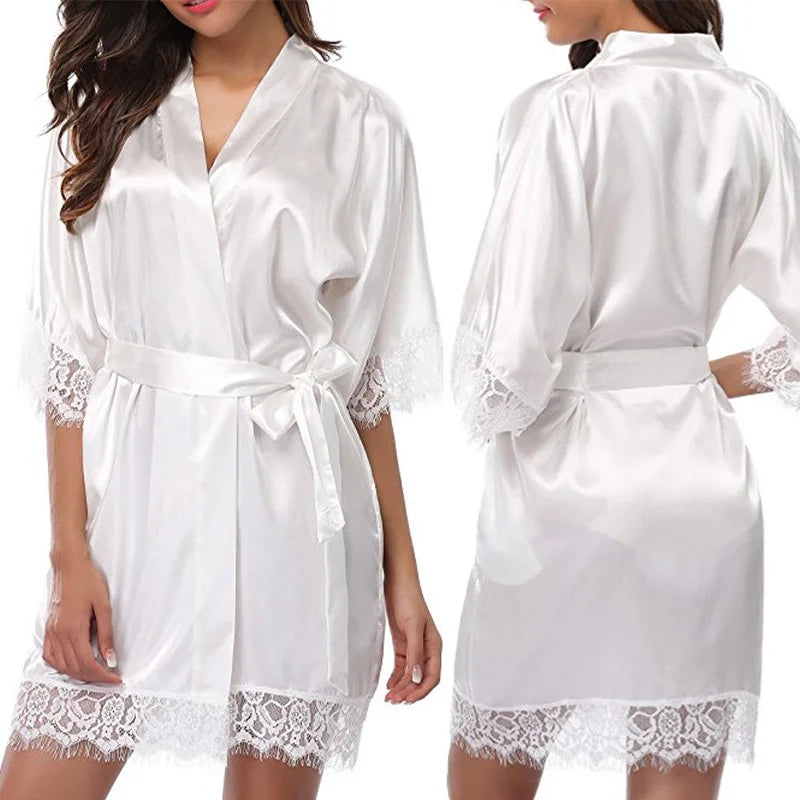 Smooth Lace Silk Nightgown