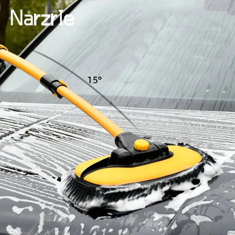 Telescopic car wash mop cleaning brush with long handle