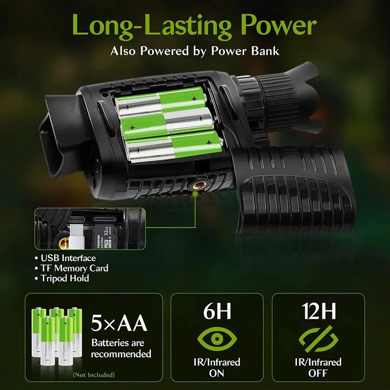 Rechargeable 1080p HD Infrared Night Vision Telescope Camera for Outdoor Hunting