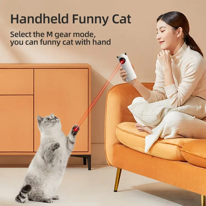 Automatic Cat Toy - Interactive LED Laser Teaser, Handheld Electronic Pet Toy for Cats and Dogs