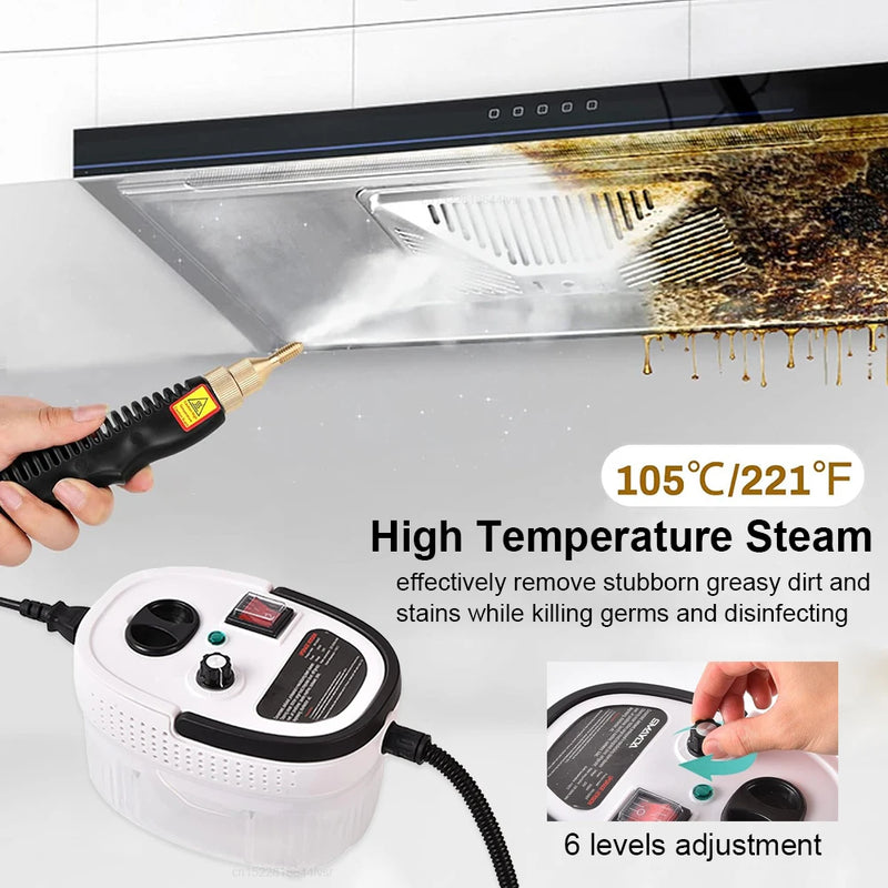 2500W Handheld Steam Cleaner for Home, Kitchen, Bathroom, and Car Cleaning