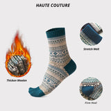 HSS 5 Pairs Men's Winter Wool Socks - Warm, Retro Style, Colorful, for Snow Boots
