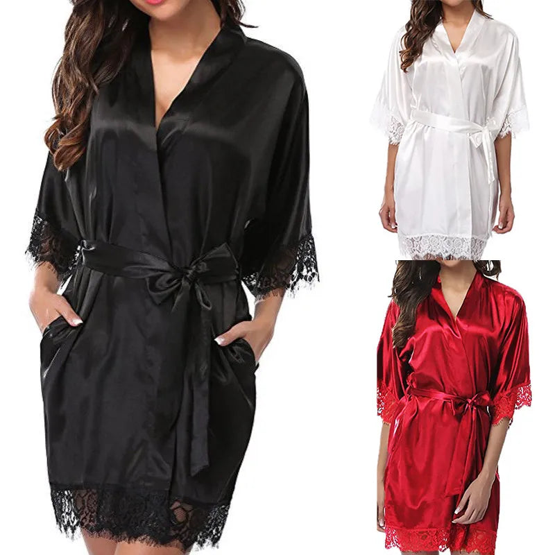 Smooth Lace Silk Nightgown