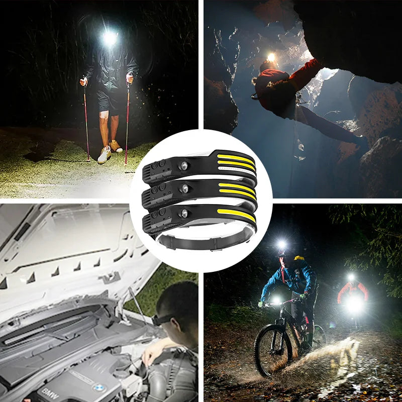 USB Rechargeable Induction Headlamp with COB LED