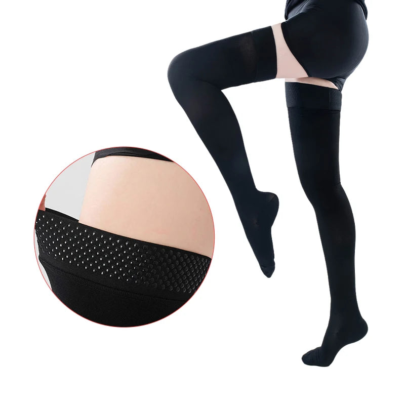 Medical Compression Stockings - Thigh High, Graduated Pressure, for Varicose Veins and Edema