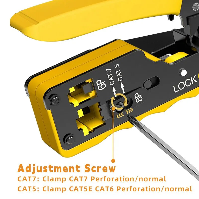 Multifunctional Network Pliers Crimping Tool - EZ Crimp Tool for CAT5, CAT6, CAT7, RJ11, RJ12, and RJ45