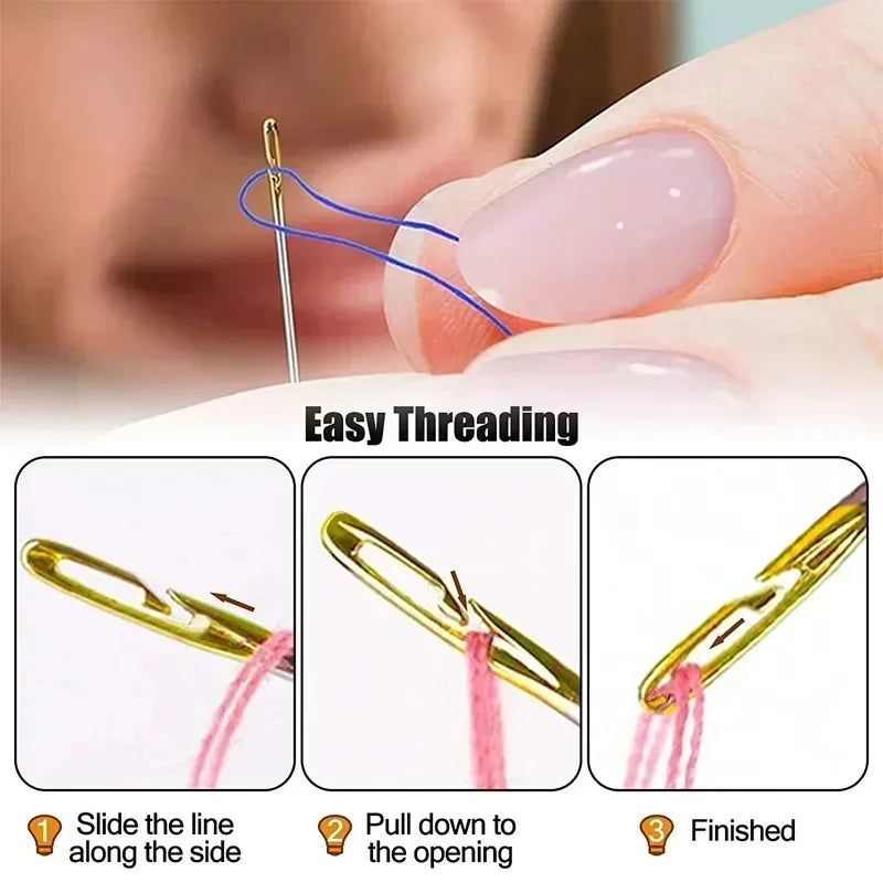 Blind Needles with Side Holes - Stainless Steel Needles for Sewing at Home