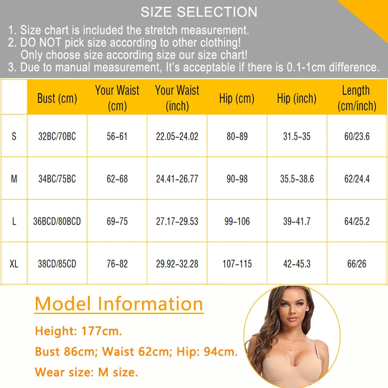 Slimming Full-Length Nude Shapewear Slip - Body Shaper, Underwire Cup, Black