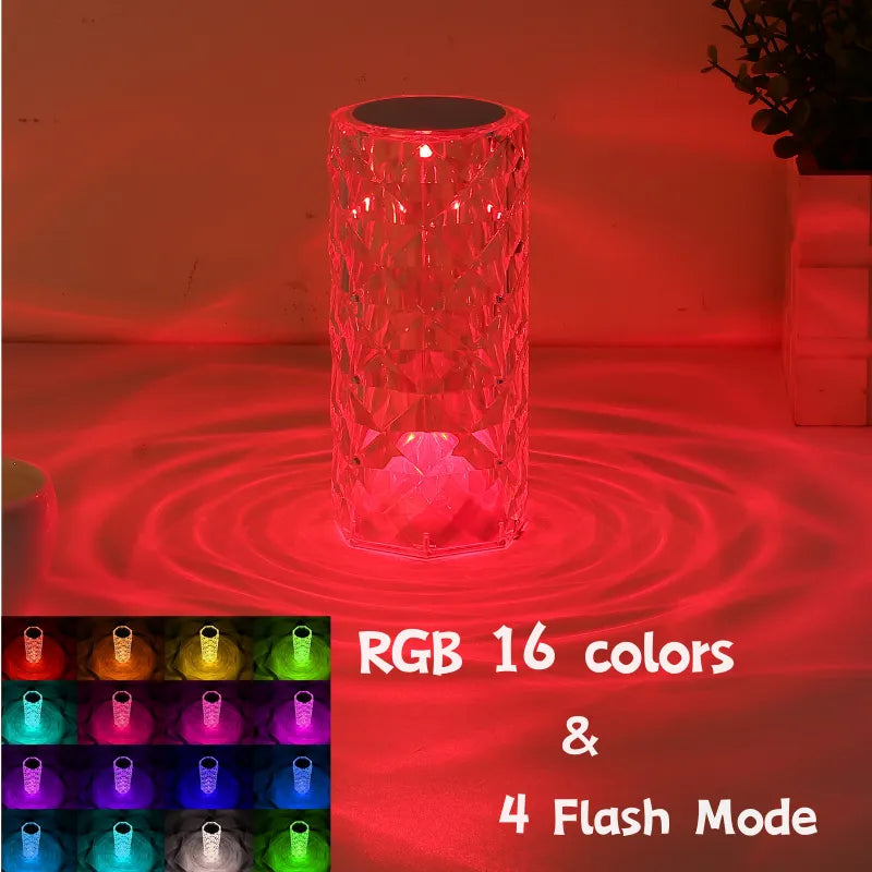 Crystal Table Lamp  Touch/Remote Dimmable Night Light USB LED