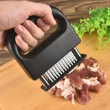 Retractable Stainless Steel Meat Tenderizer - 48 Blades Kitchen Steak Pounder