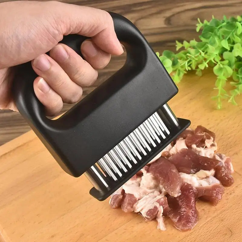 Retractable Stainless Steel Meat Tenderizer - 48 Blades Kitchen Steak Pounder