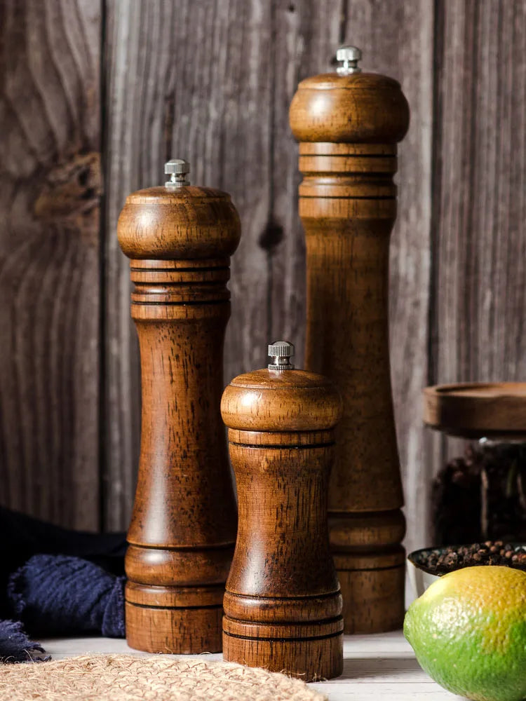 Solid Wood Pepper Mill with Ceramic Grinder