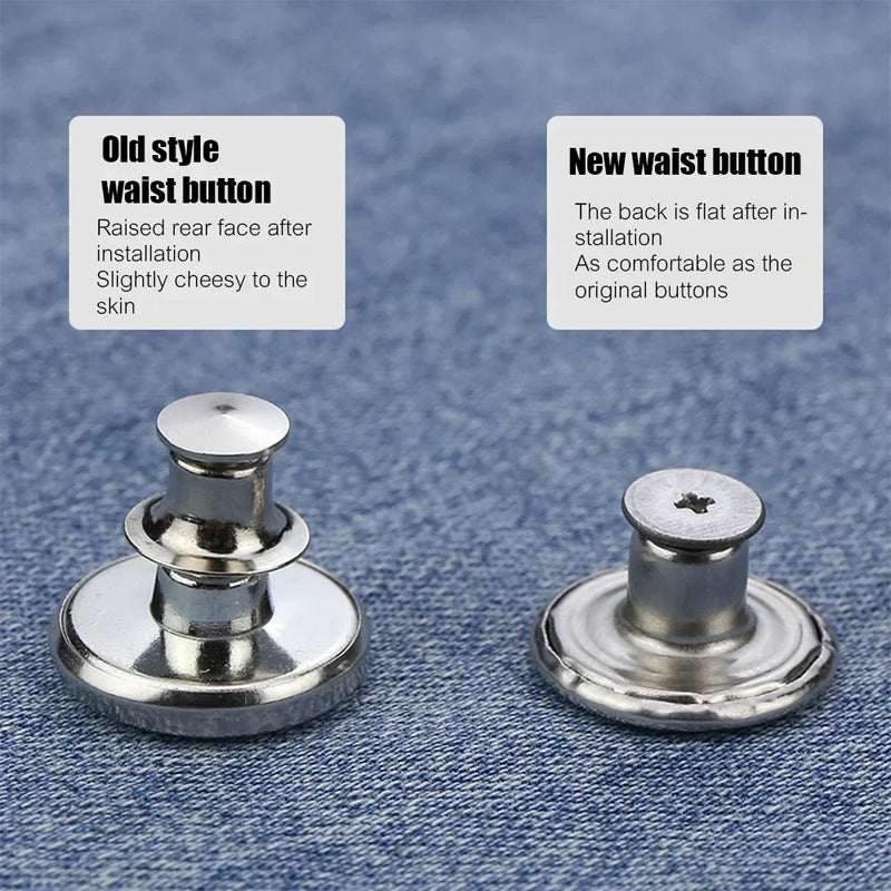 Metal Jeans Buttons 17mm - Seamless Replacement