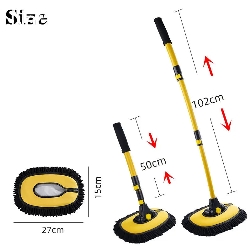 Telescopic car wash mop cleaning brush with long handle