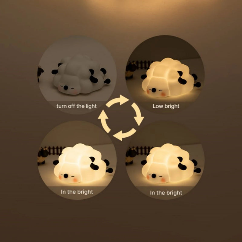 Rechargeable Silicone Sheep and Panda Shaped Led Night Lights